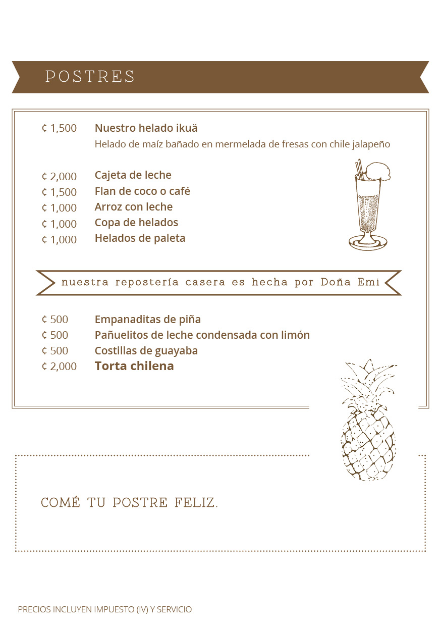 ikua menu postres